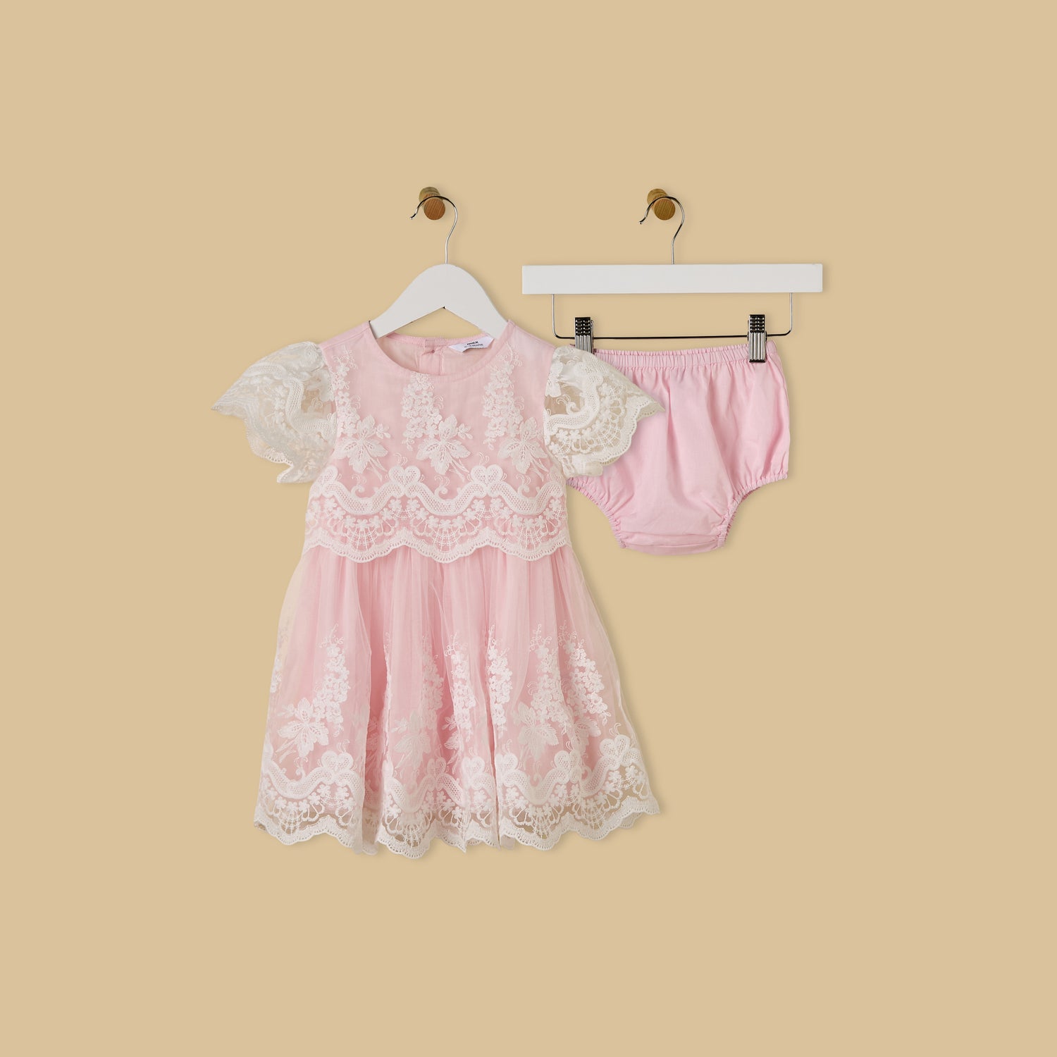 Mesh Overlay Dress with Bloomers