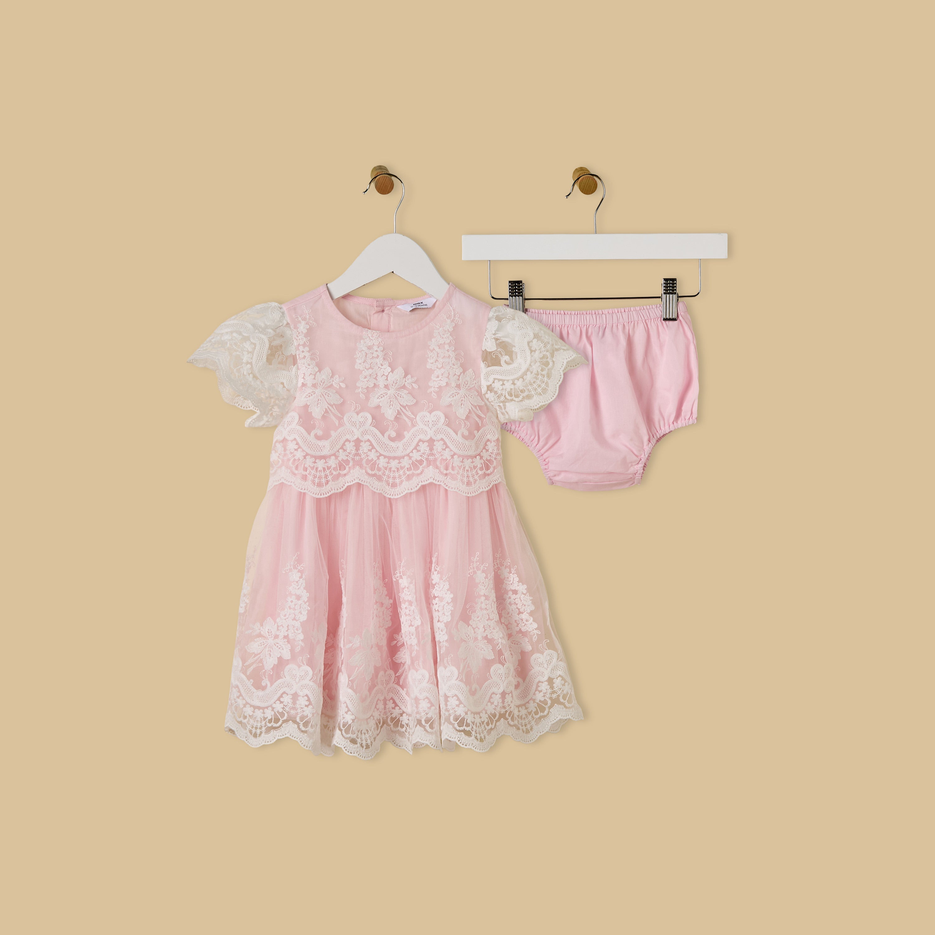 Mesh Overlay Dress with Bloomers
