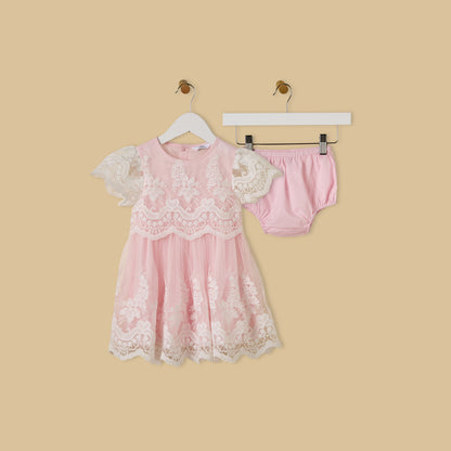 Mesh Overlay Dress with Bloomers