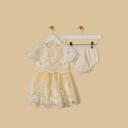 Mesh Overlay Dress with Bloomers