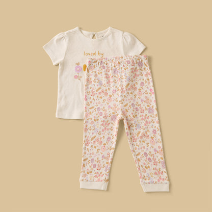 Pack of 2 - Floral Print Cotton Pyjama Set