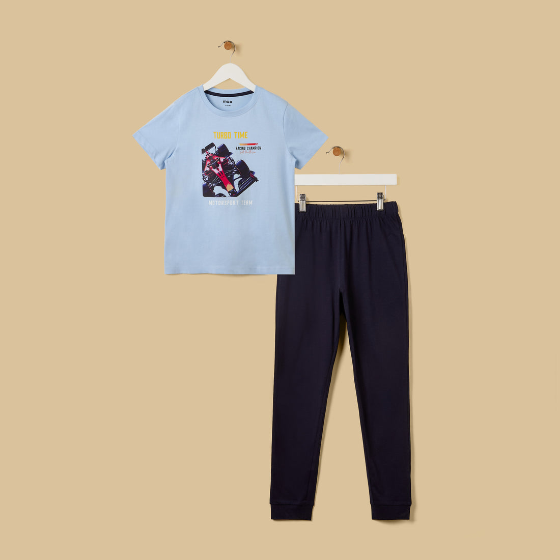 Racing Car Print Pyjama Set - Blue / 11-12 yrs
