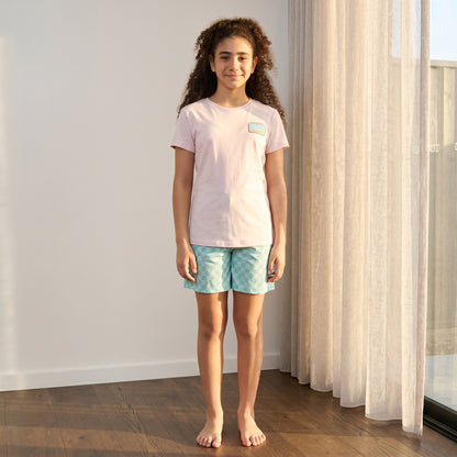 Sardine Print Checked Shorts Set