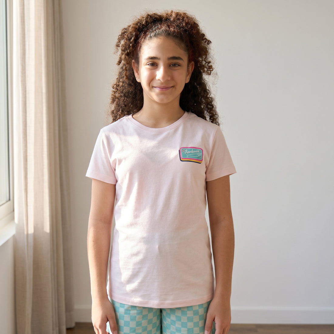 Sardine Print Checked Shorts Set