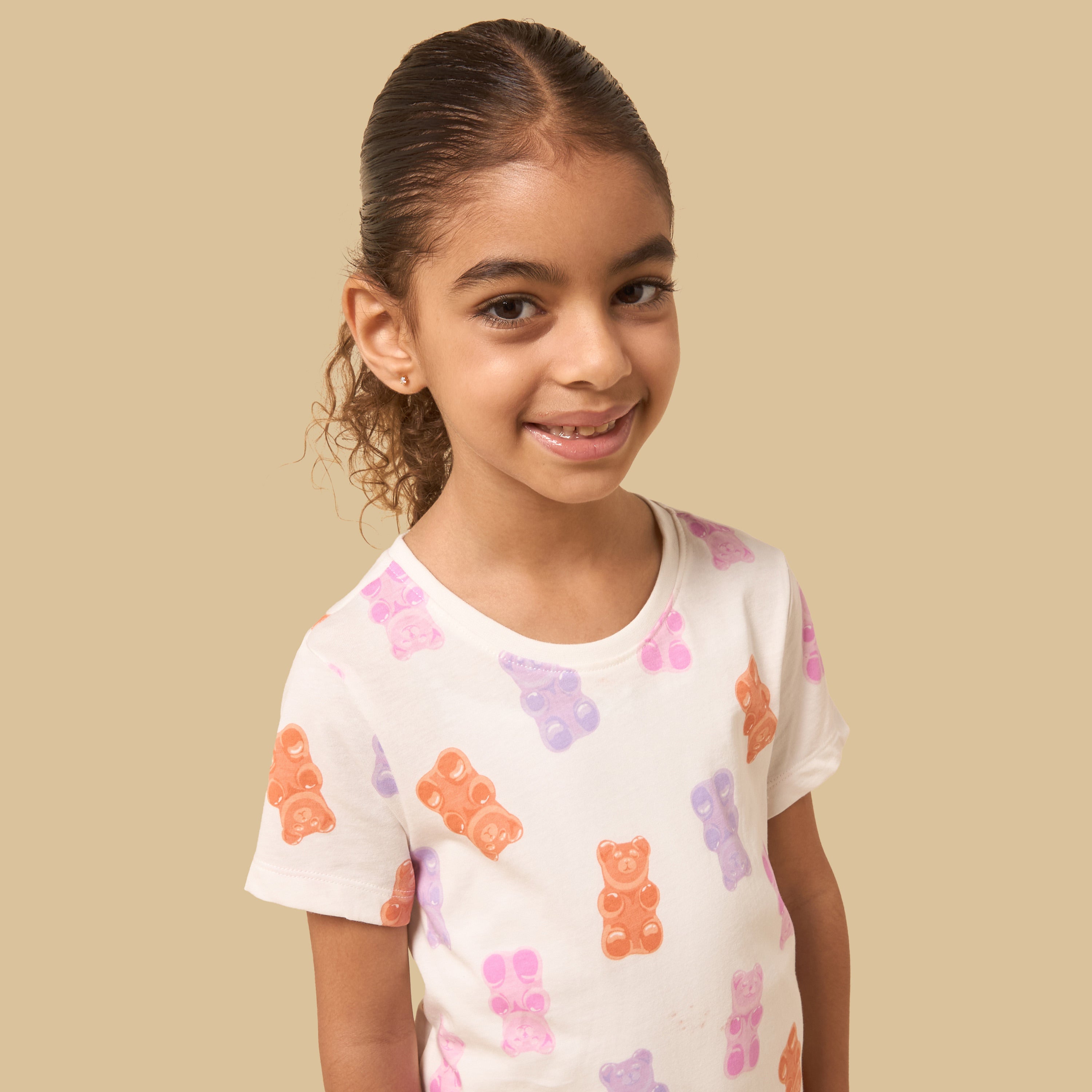 Gummy Bear Print Cotton Shorts Set
