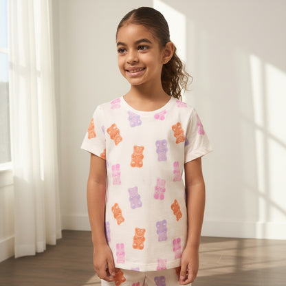 Gummy Bear Print Cotton Shorts Set