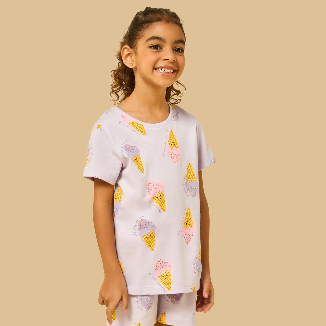 Ice Cream Print Shorts Set