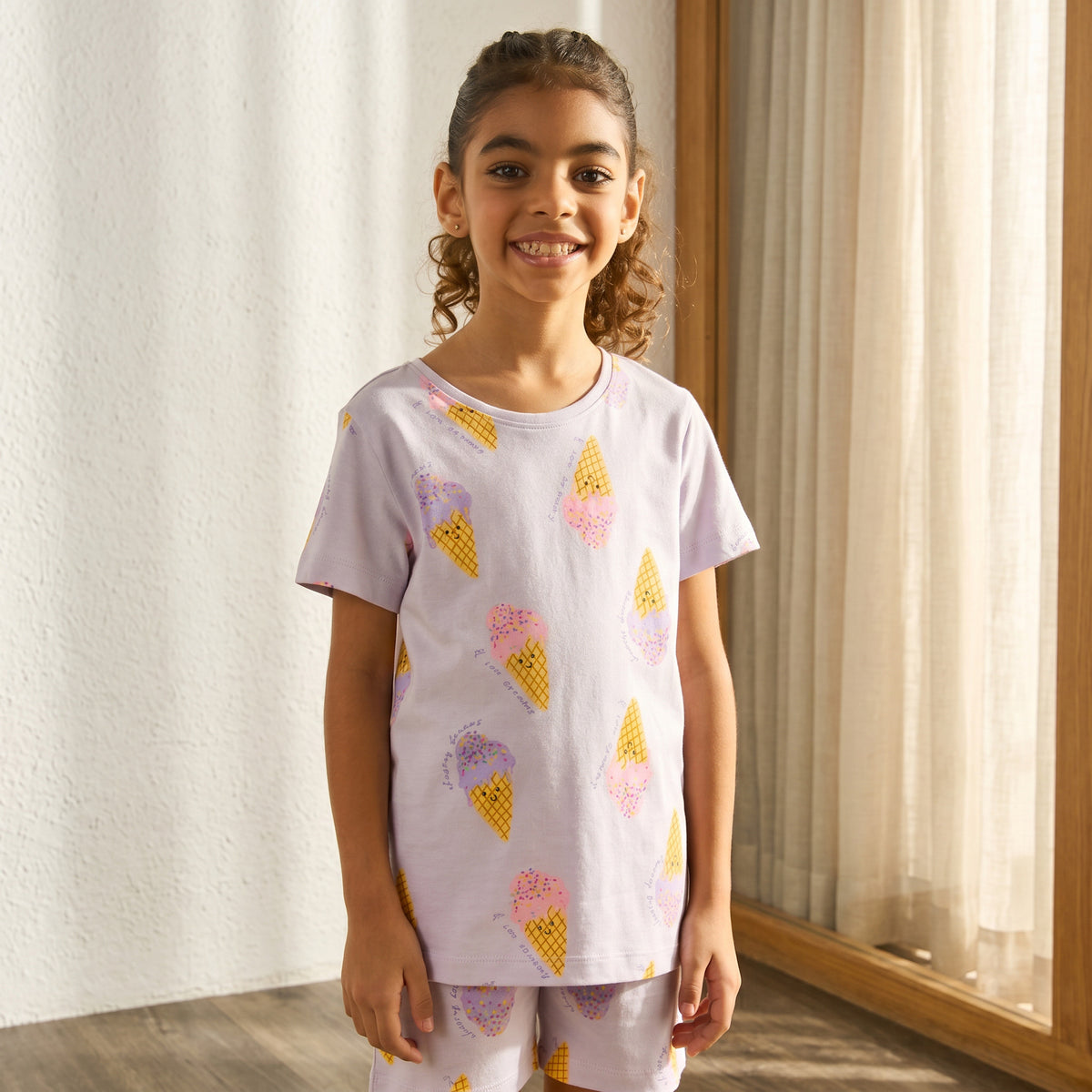 Ice Cream Print Shorts Set