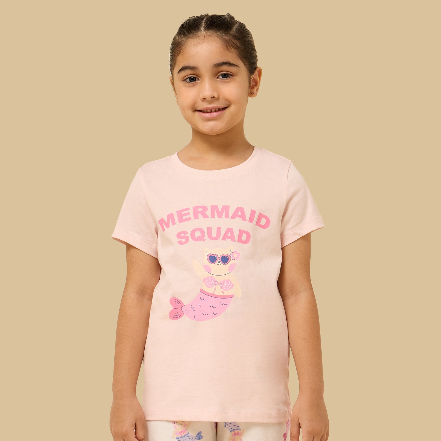 Pack of 2 - Mermaid Print Cotton Shorts Set