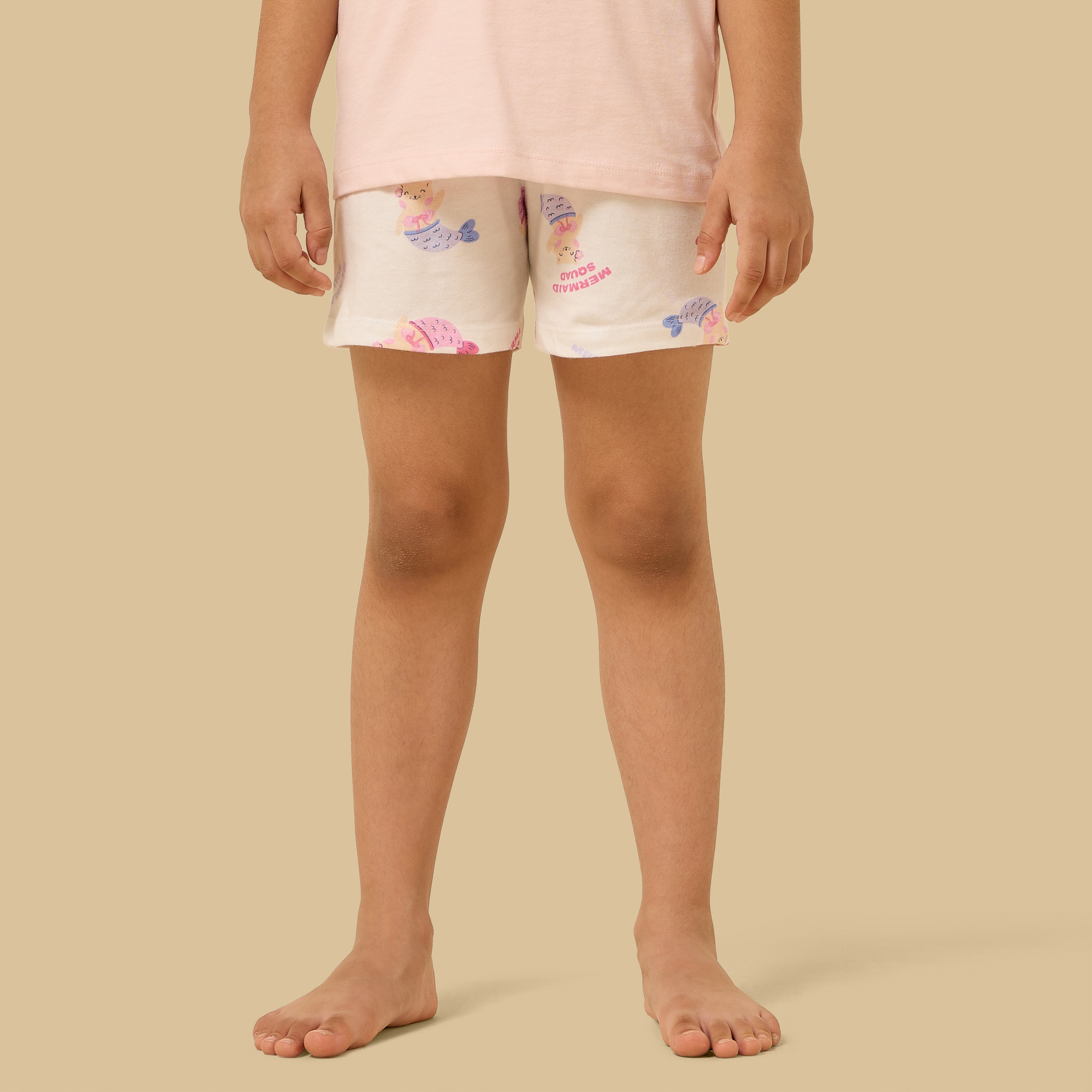 Pack of 2 - Mermaid Print Cotton Shorts Set