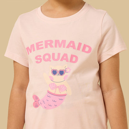 Pack of 2 - Mermaid Print Cotton Shorts Set