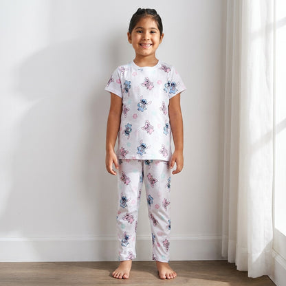 Pack of 2 - Stitch and Angel Print Cotton Pyjama Set