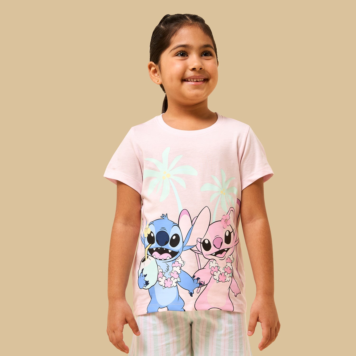 Pack of 2 - Stitch and Angel Print Cotton Pyjama Set