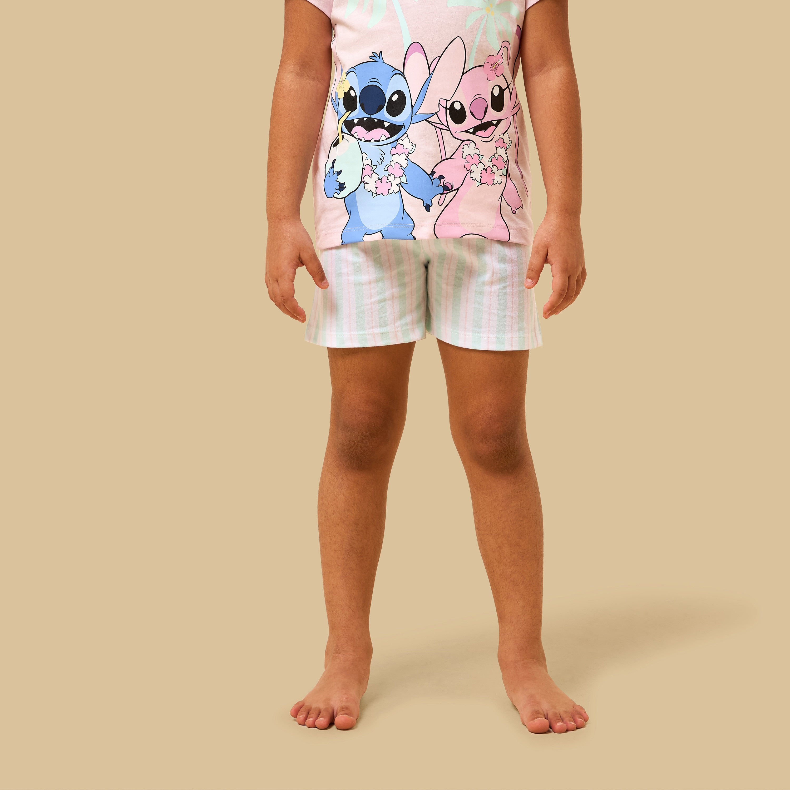 Pack of 2 - Stitch and Angel Print Cotton Pyjama Set