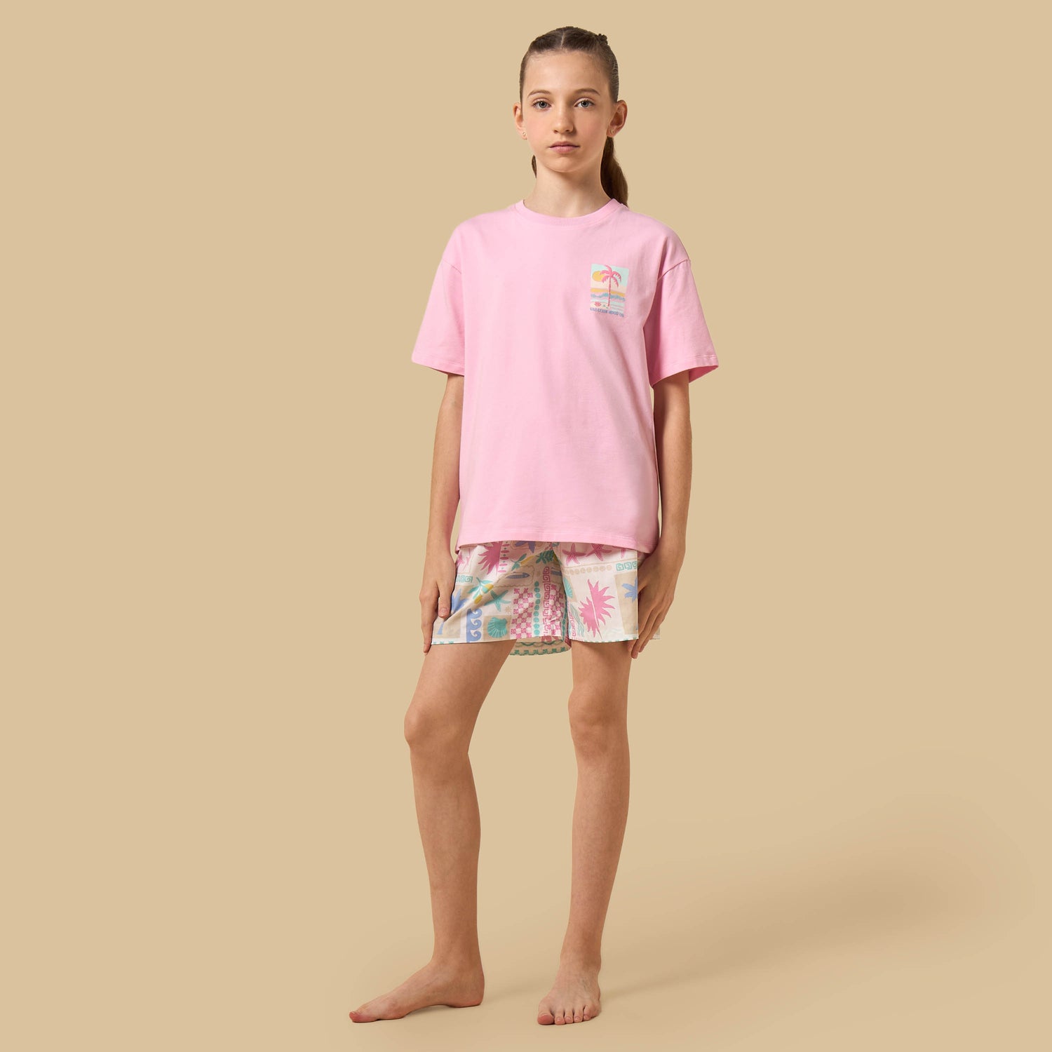 Tropical Print Shorts Set