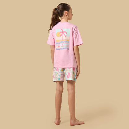 Tropical Print Shorts Set