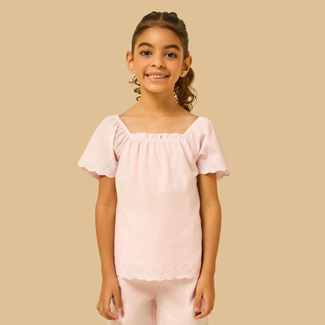 Schiffli Embroidered Pyjama Set