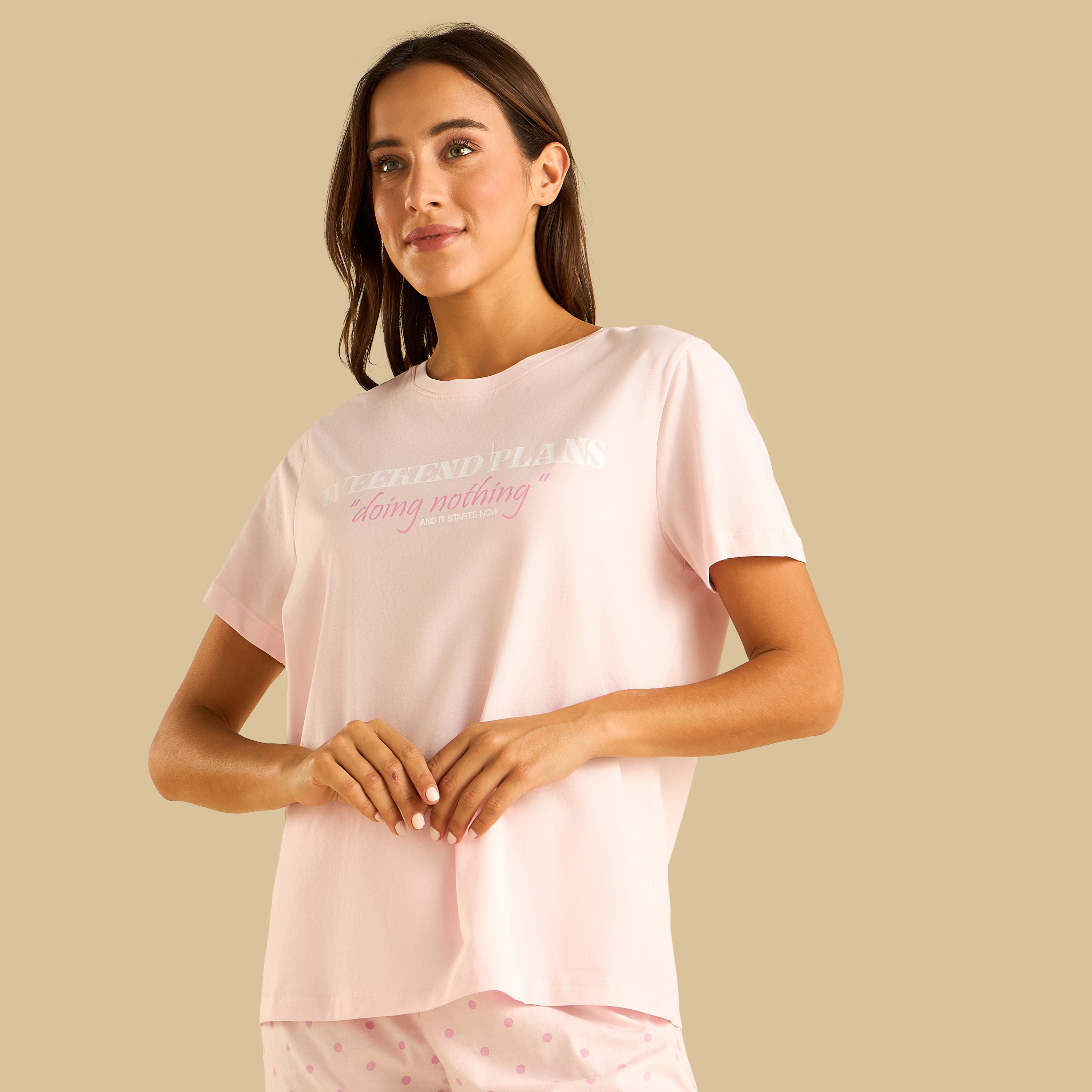 Polka Dot Print Cotton Pyjama Set