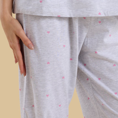 Heart Print Pyjama Set