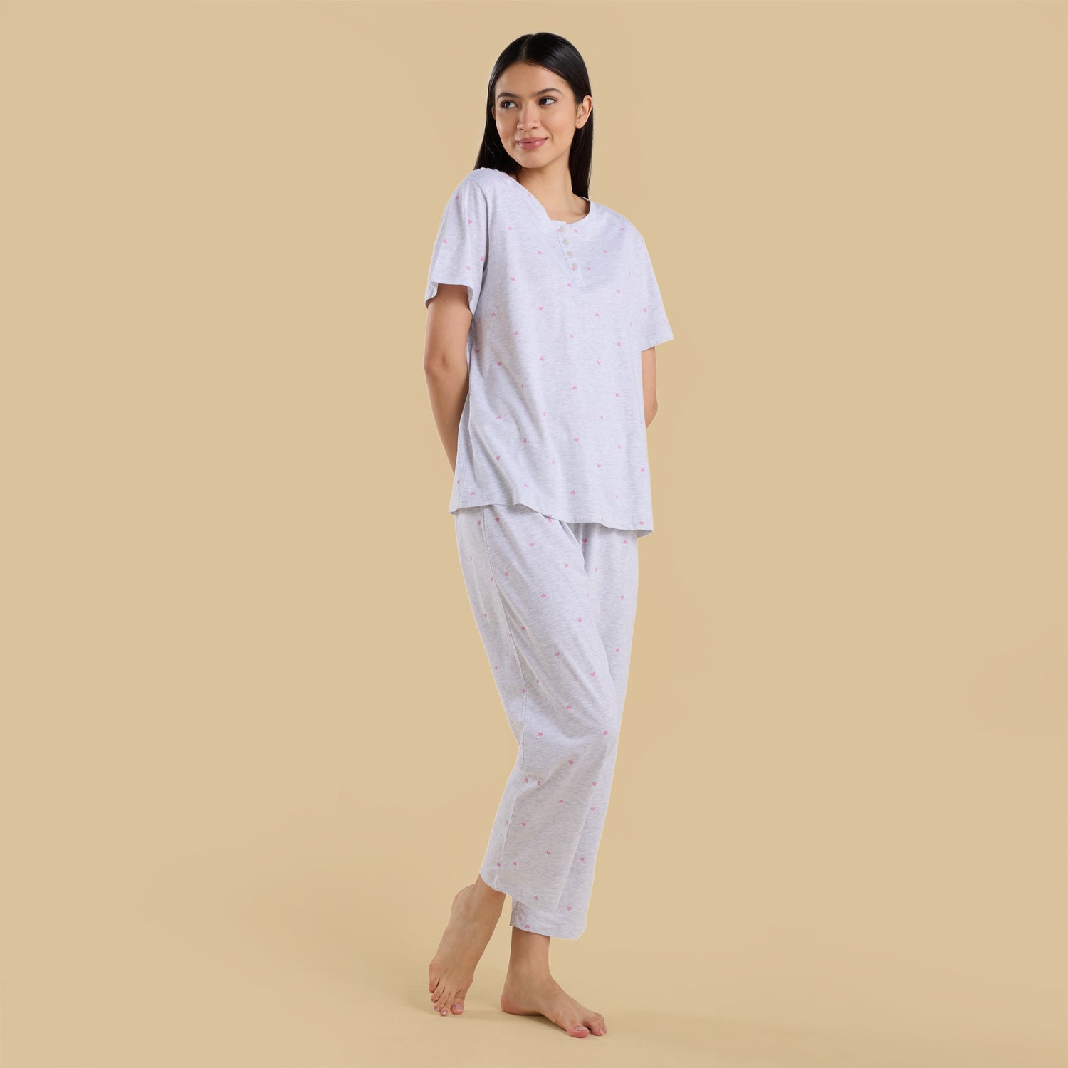 Heart Print Pyjama Set