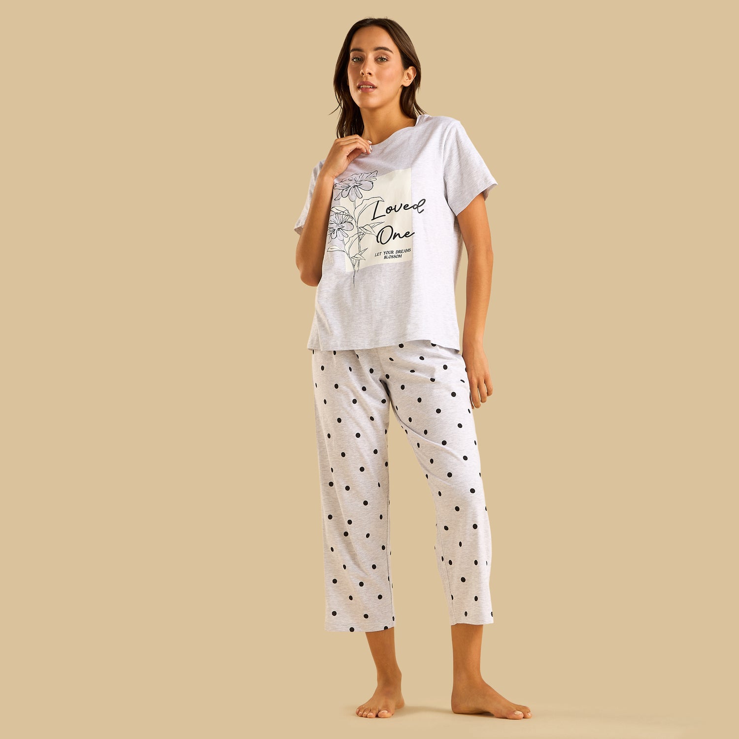 Polka Dot Print Cotton Pyjama Set