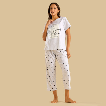 Polka Dot Print Cotton Pyjama Set
