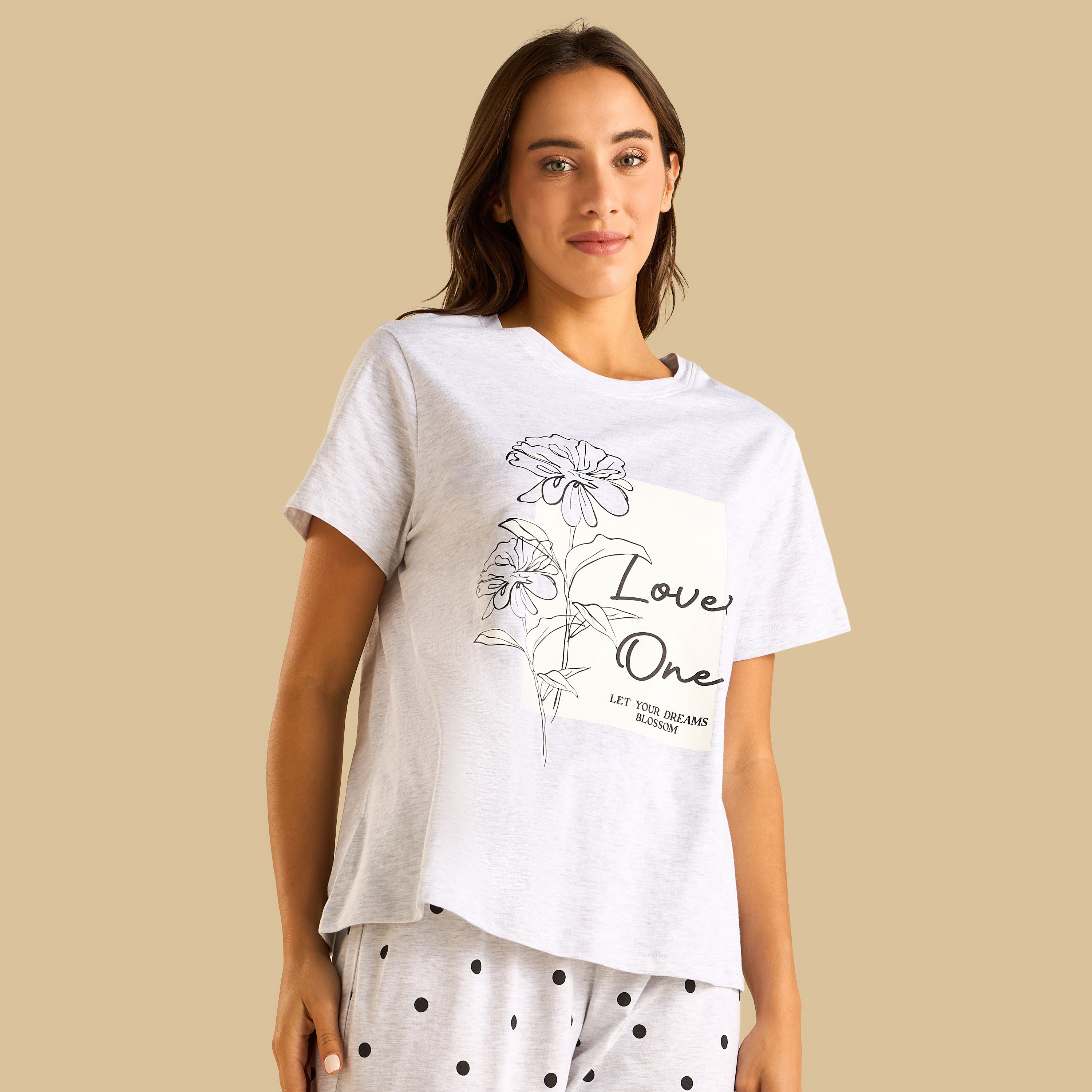Polka Dot Print Cotton Pyjama Set