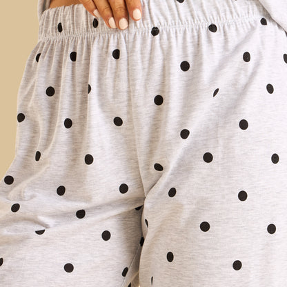 Polka Dot Print Cotton Pyjama Set