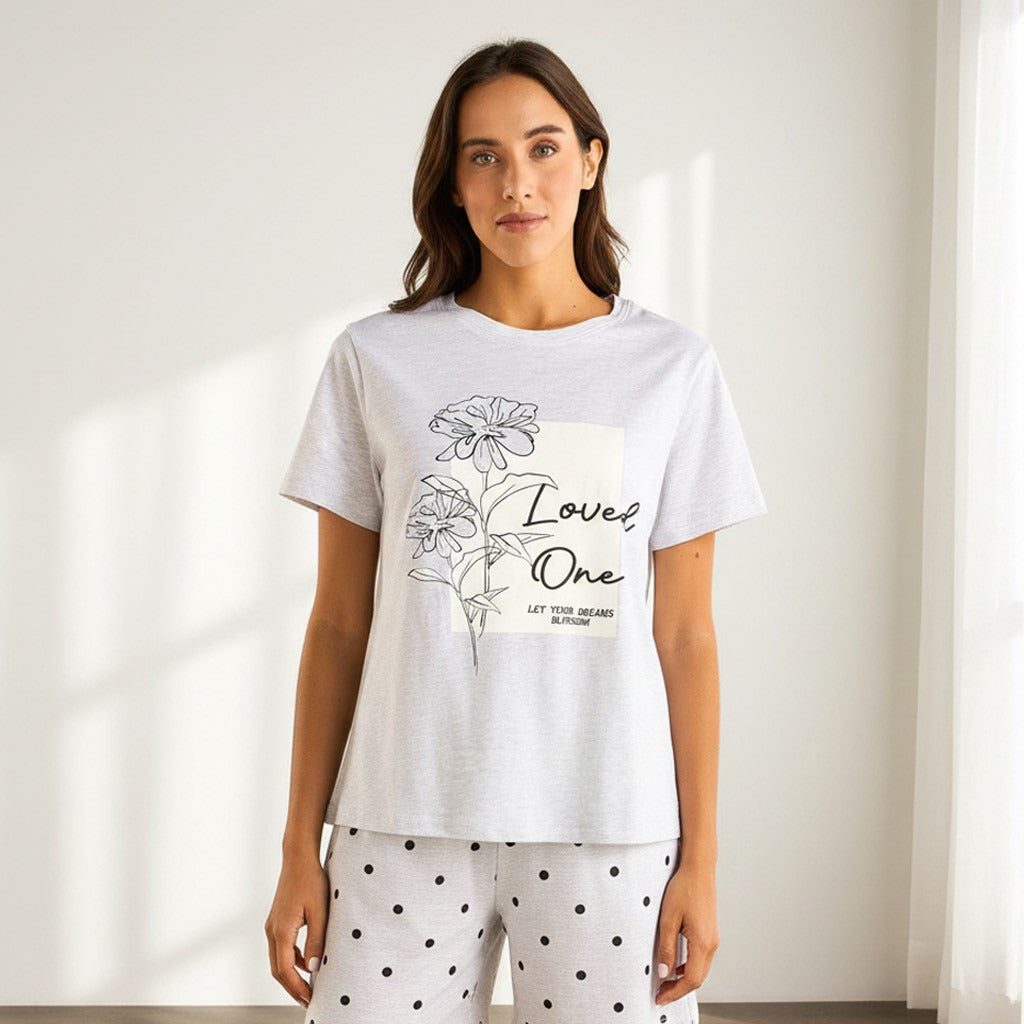 Polka Dot Print Cotton Pyjama Set