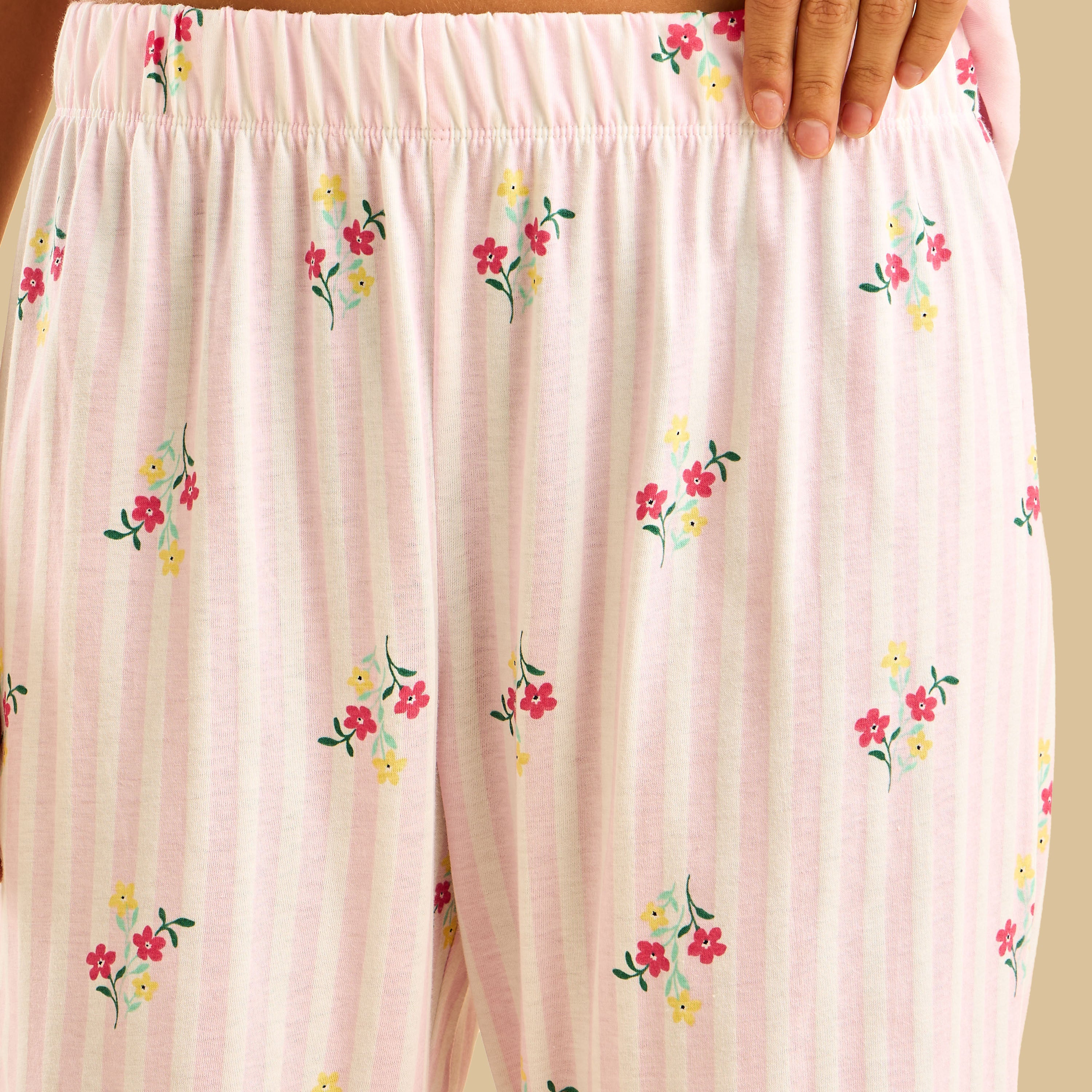 Floral Print Cotton Pyjama Set