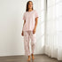 Floral Print Cotton Pyjama Set - Pink / XXL
