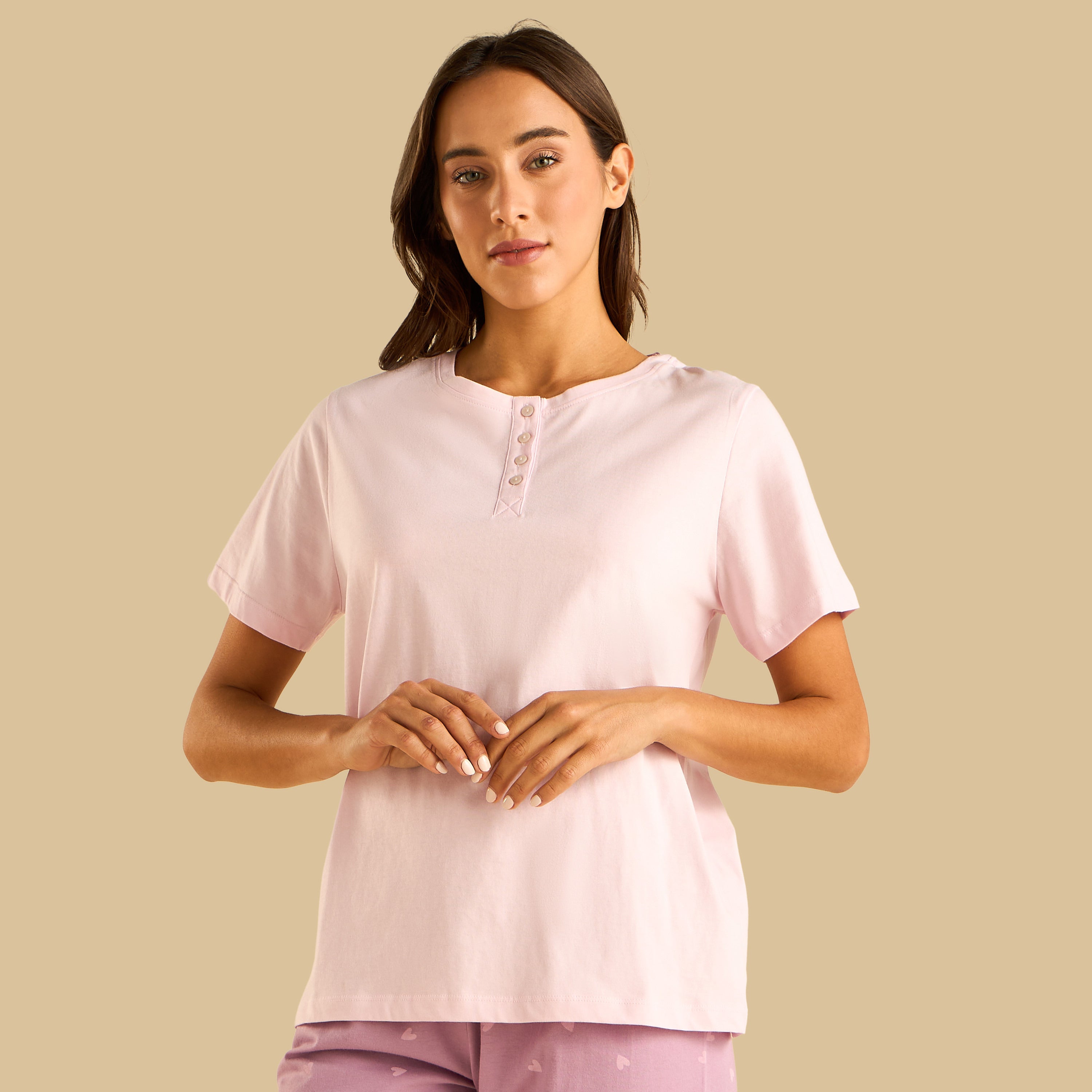 Heart Print Cotton Pyjama Set