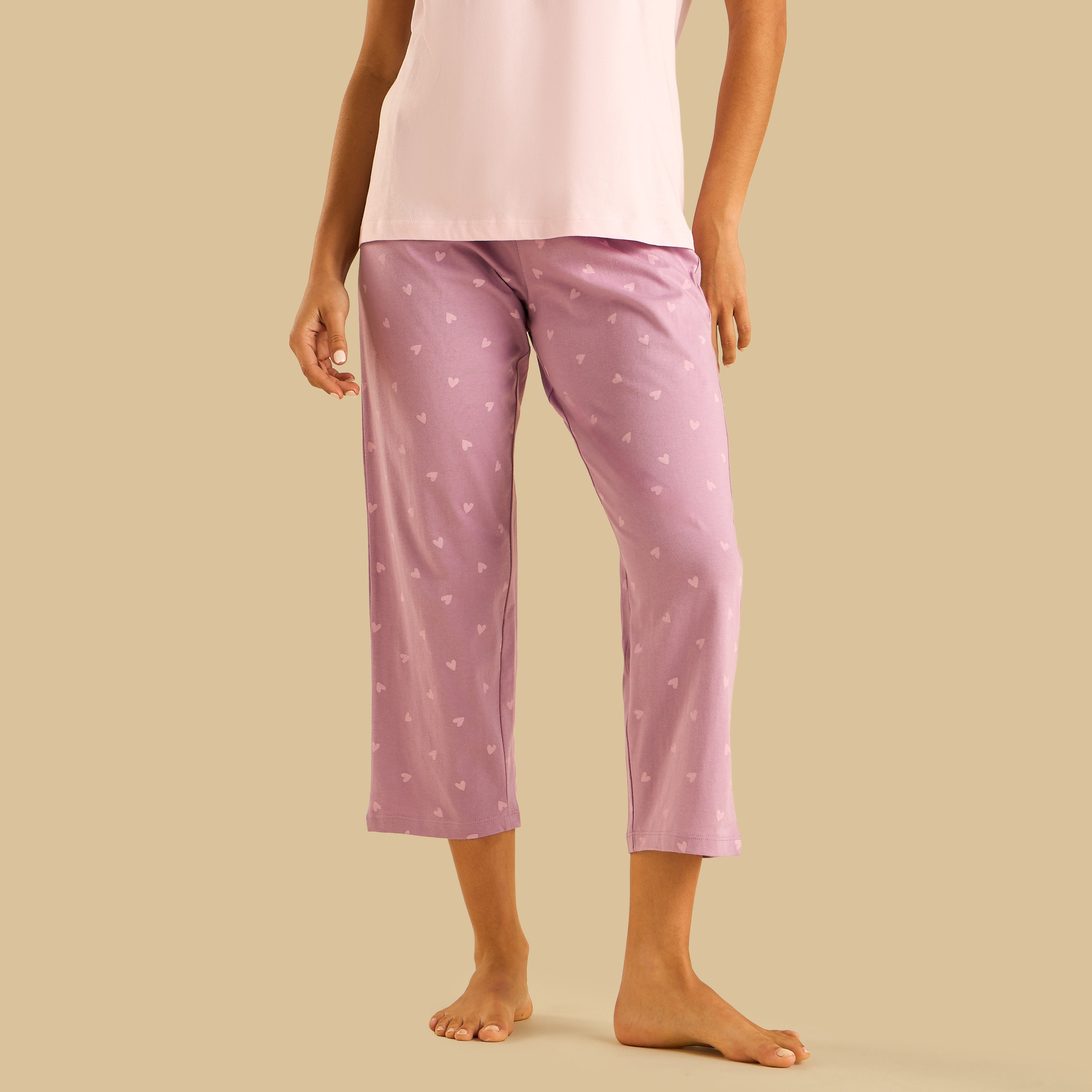 Heart Print Cotton Pyjama Set