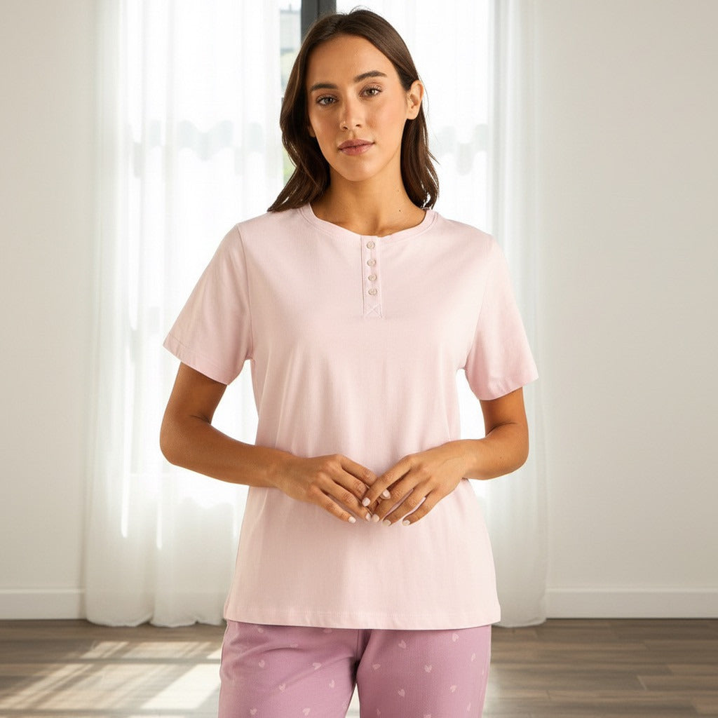 Heart Print Cotton Pyjama Set