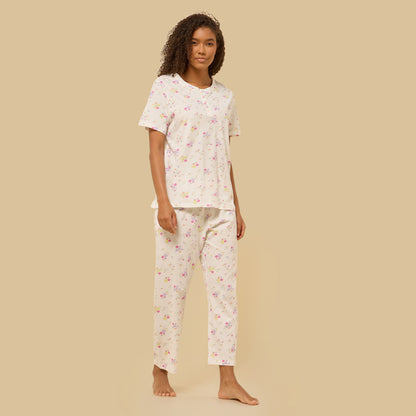 Floral Print Cotton Pyjama Set