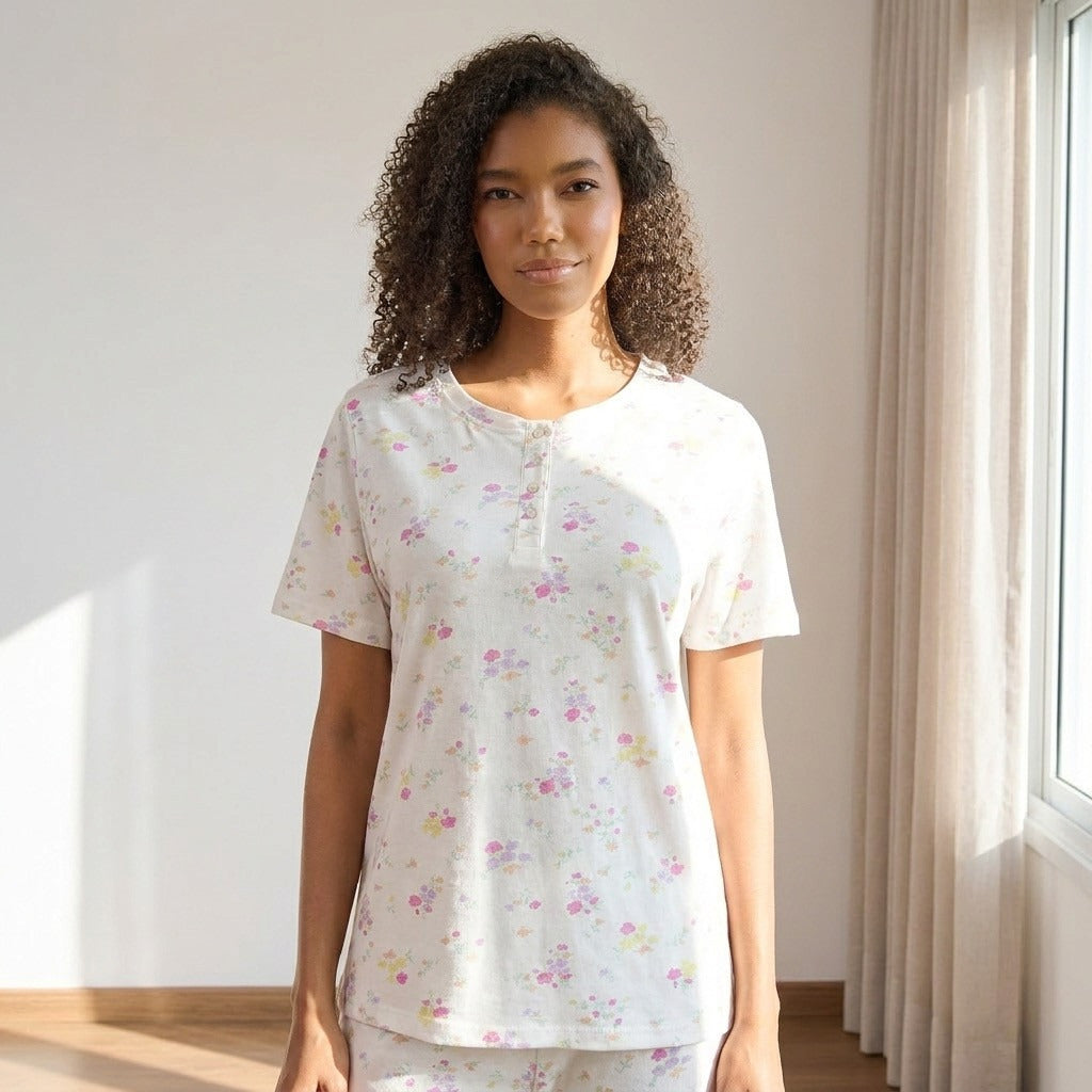 Floral Print Cotton Pyjama Set