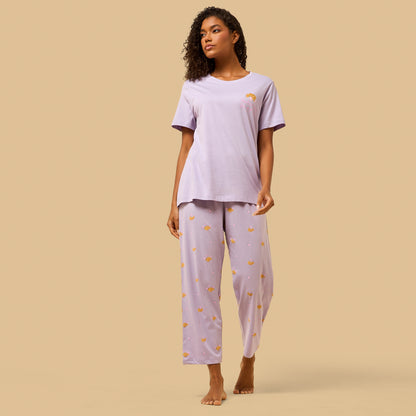 Croissant Print Cotton Pyjama Set