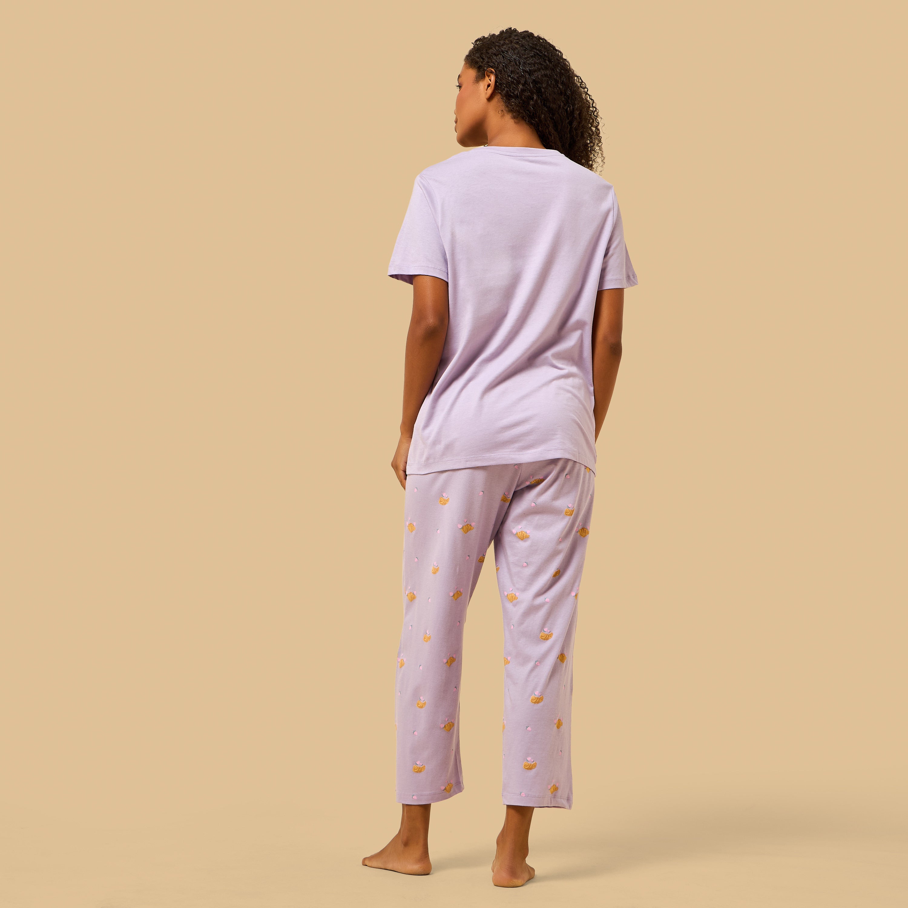 Croissant Print Cotton Pyjama Set