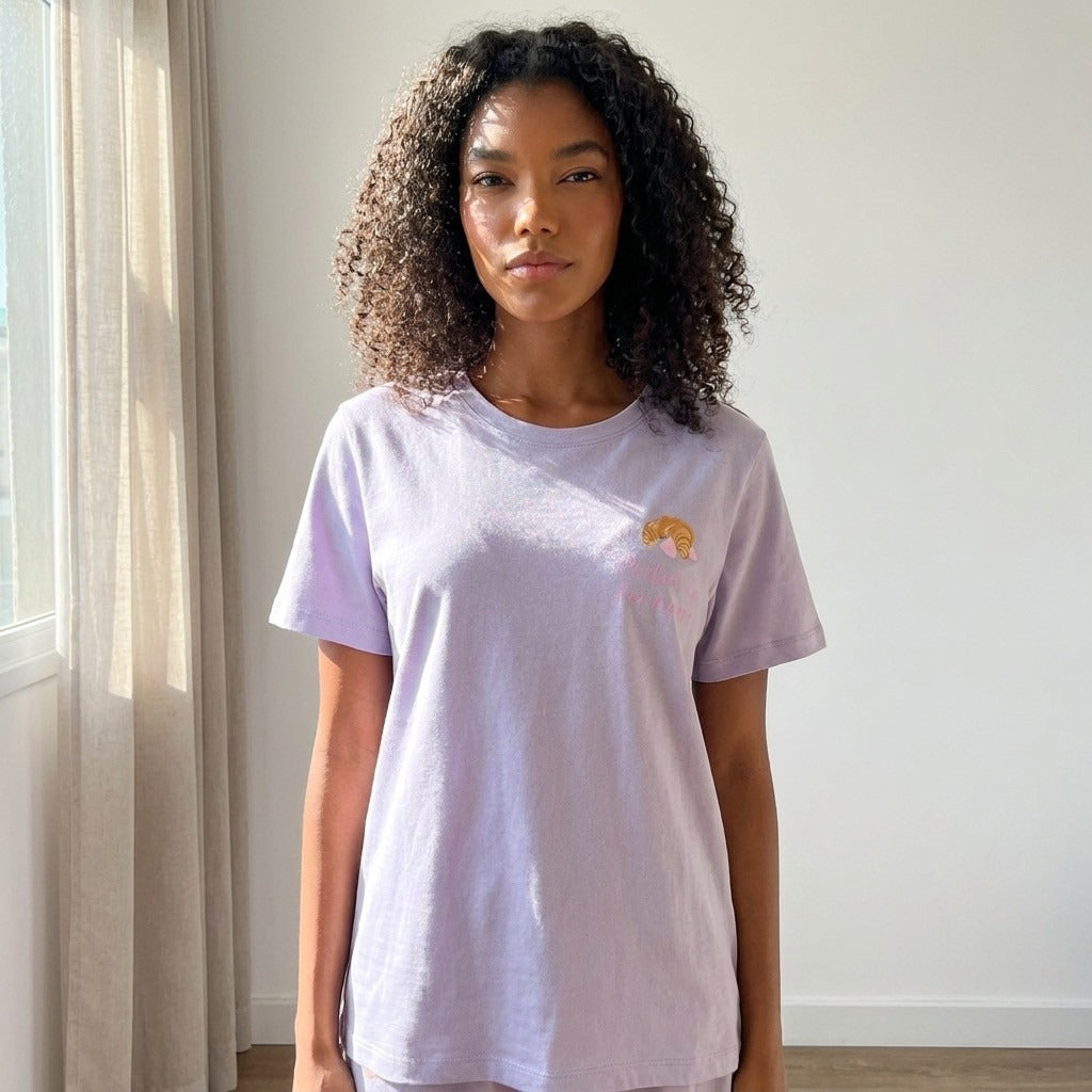 Croissant Print Cotton Pyjama Set