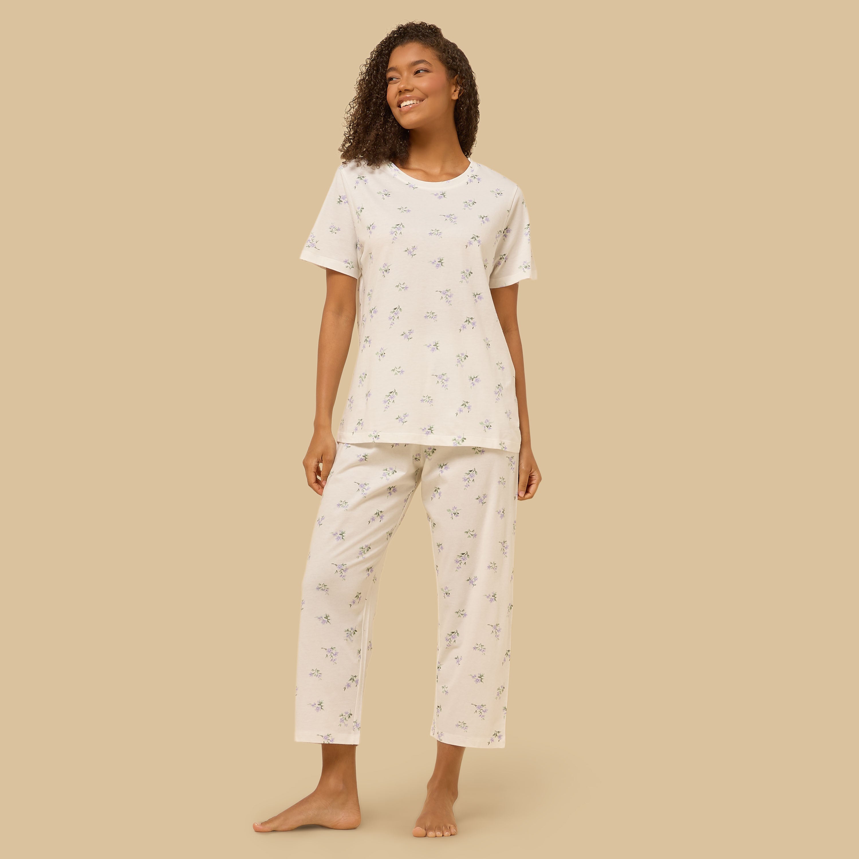 Floral Print Cotton Pyjama Set