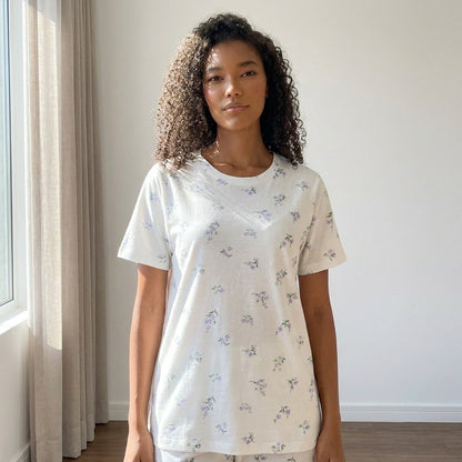 Floral Print Cotton Pyjama Set