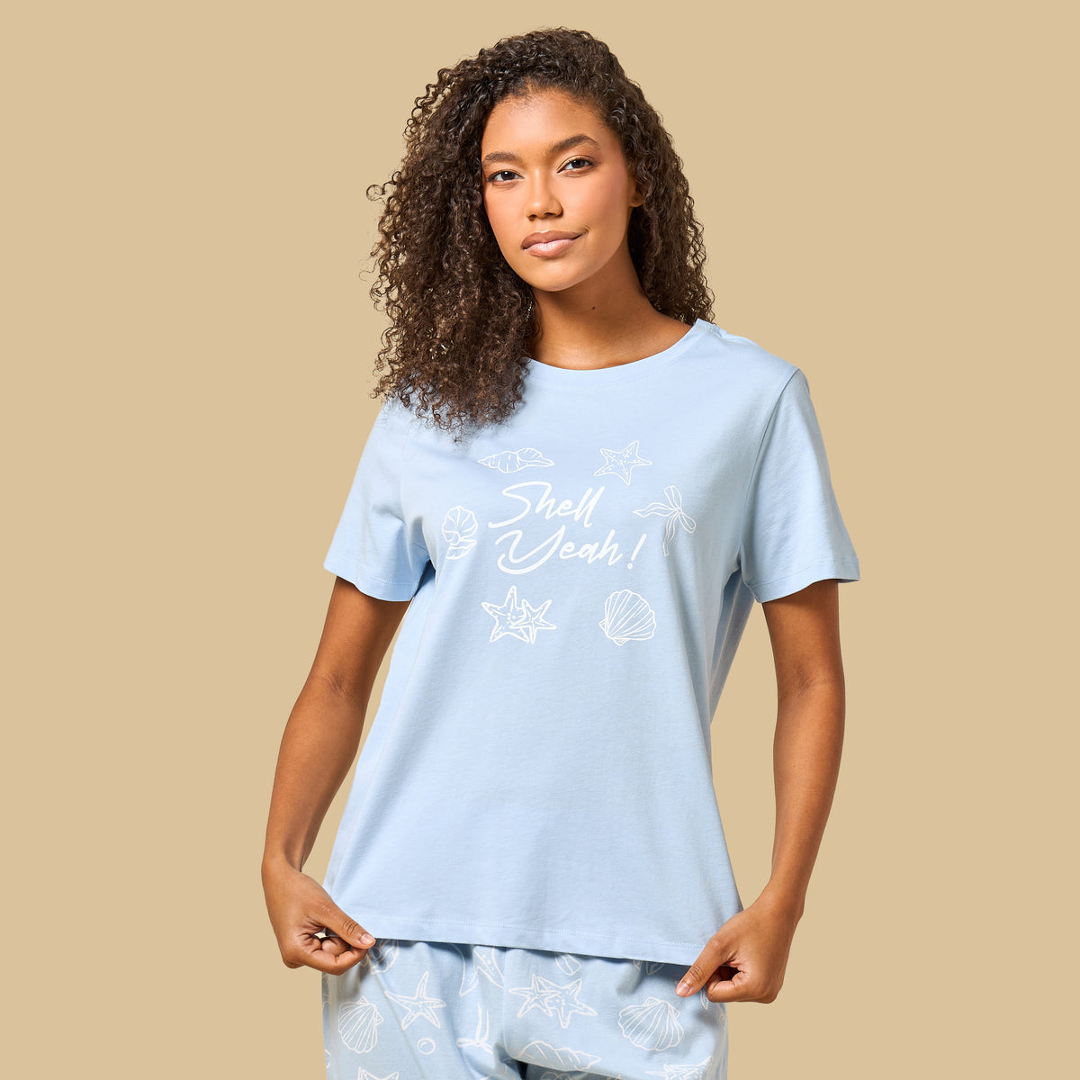 Sea Shell Print Cotton Pyjama Set