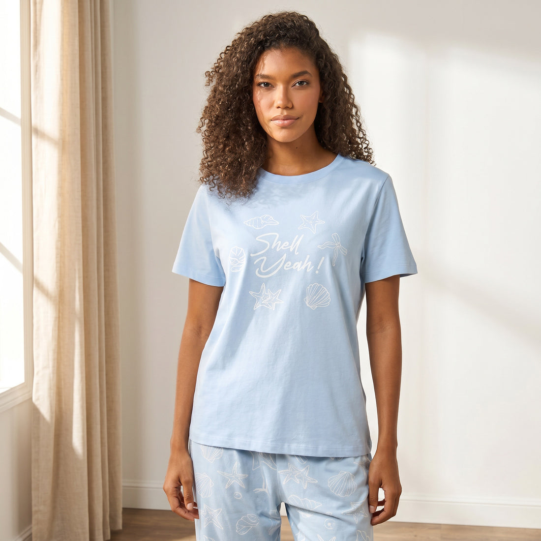 Sea Shell Print Cotton Pyjama Set