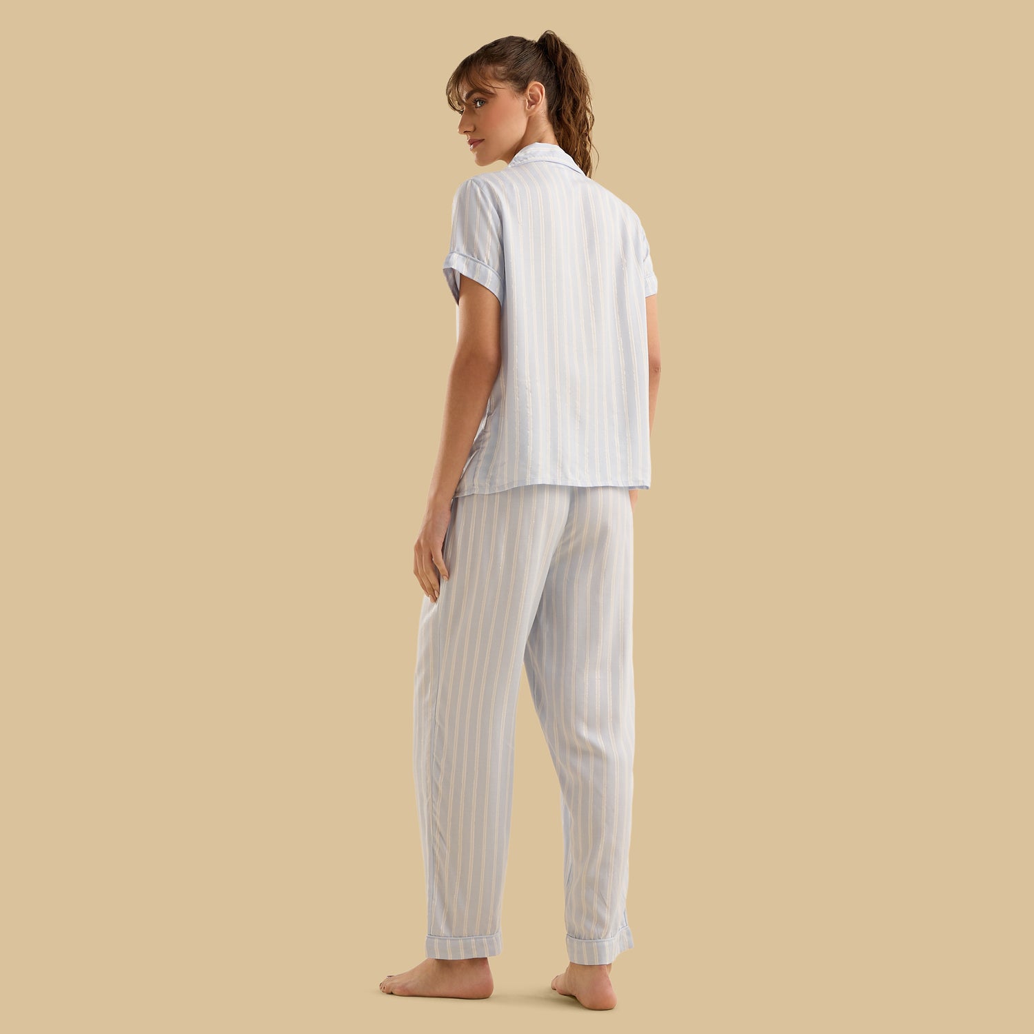 Lurex Striped Pyjama Set