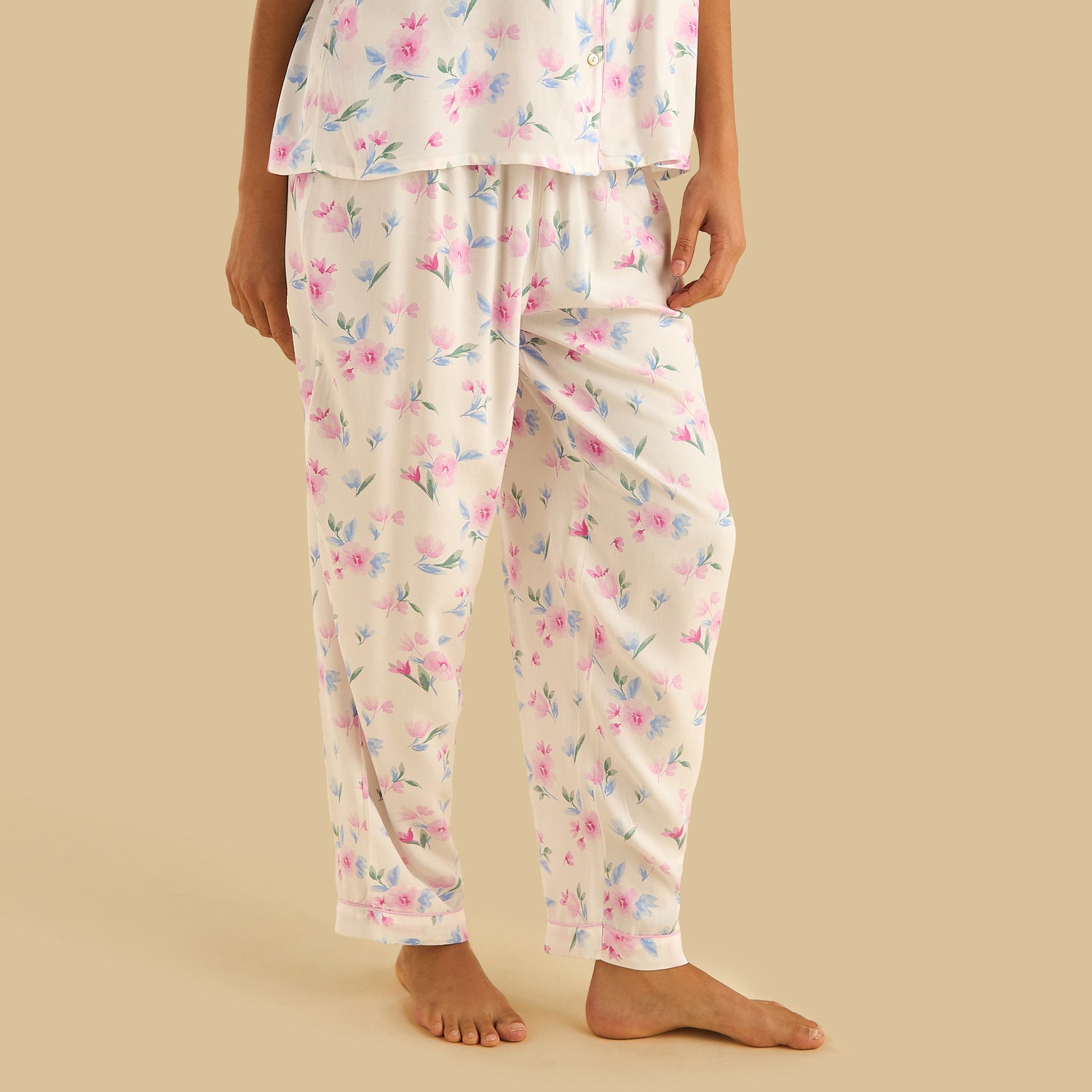 Floral Print Viscose Pyjama Set