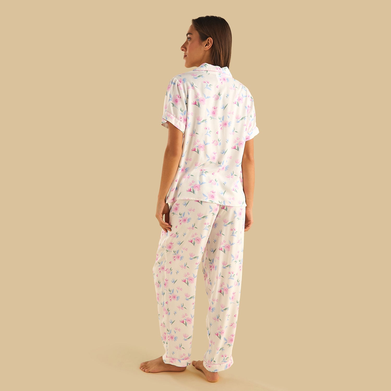 Floral Print Viscose Pyjama Set