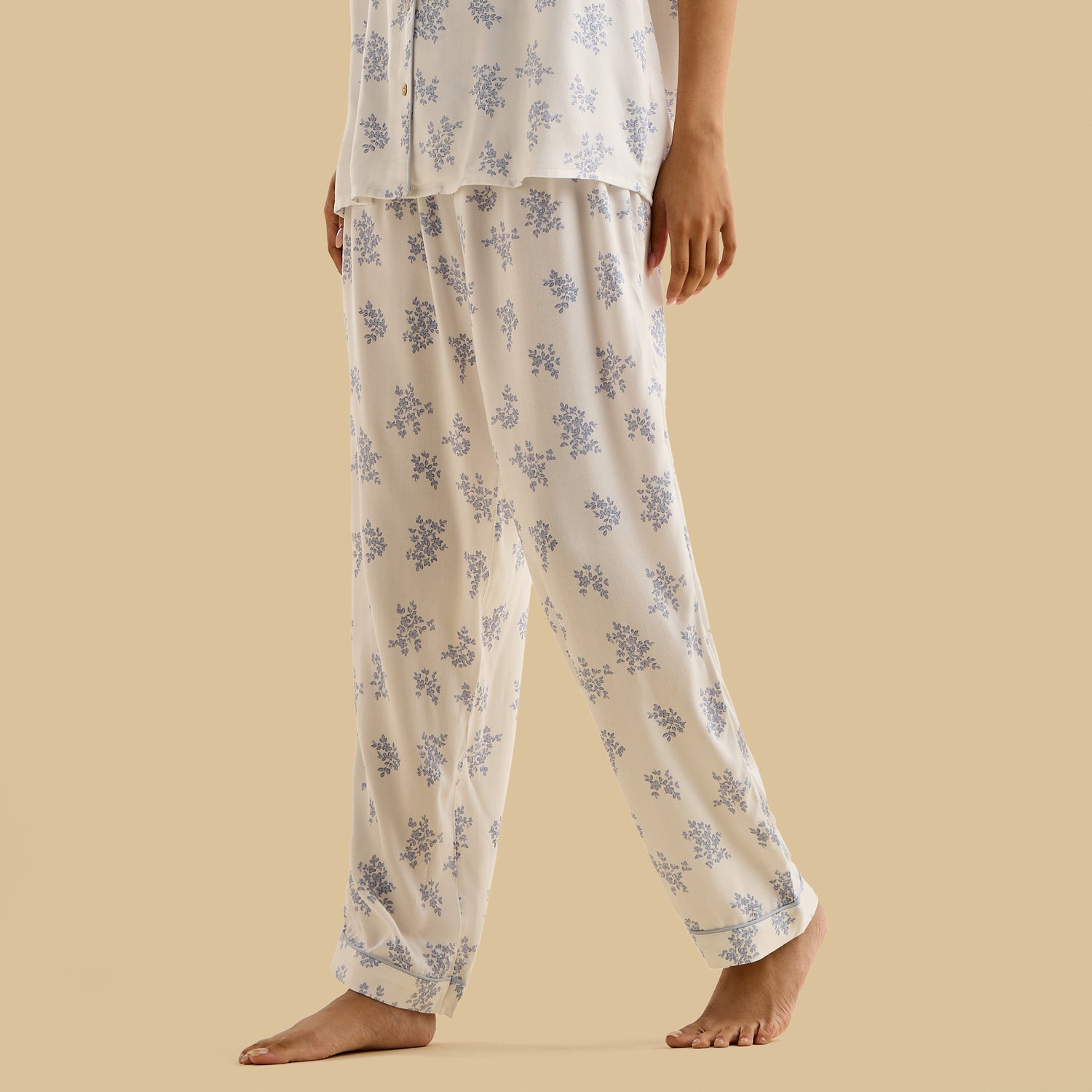 Floral Print Viscose Pyjama Set