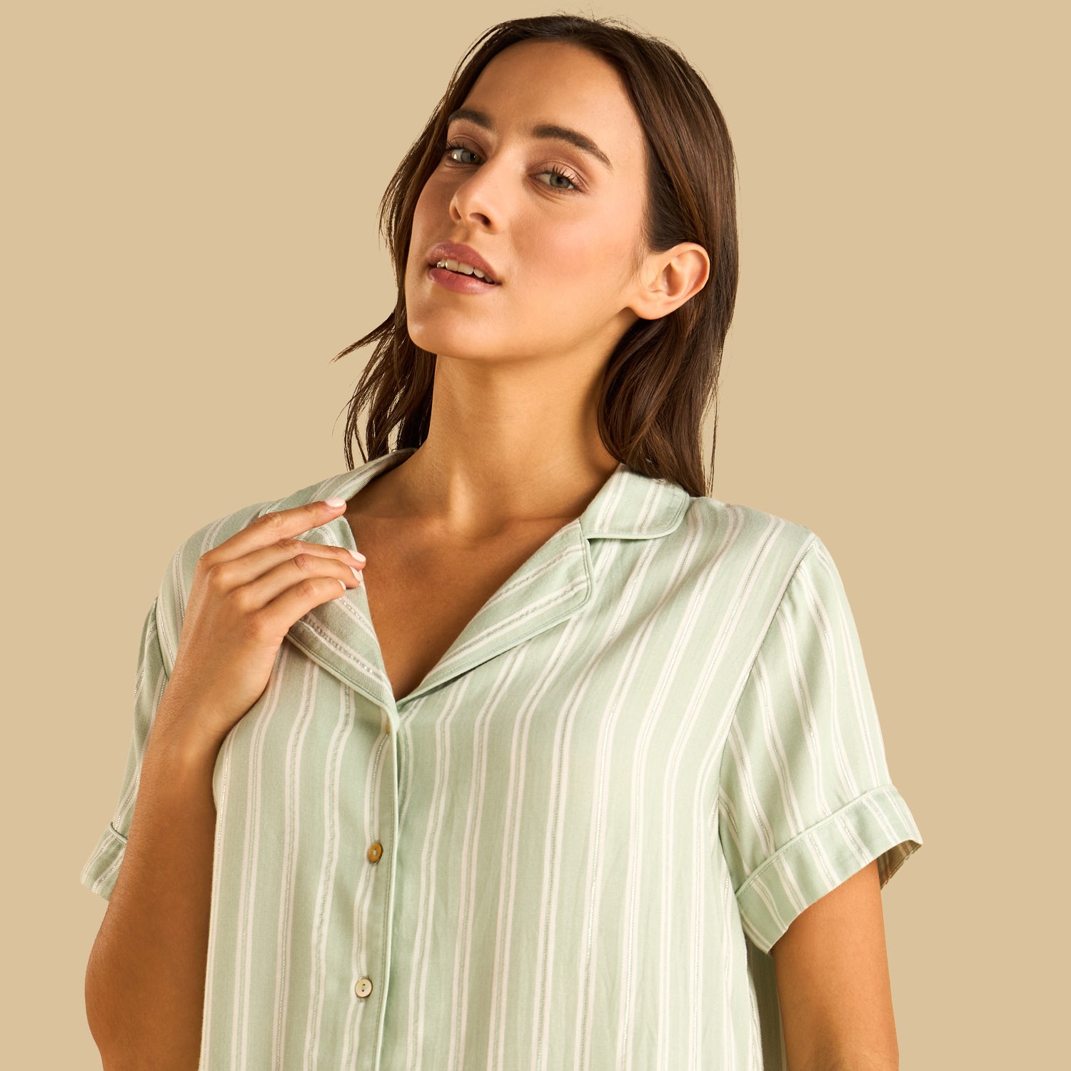 Striped Lurex Pyjama Set
