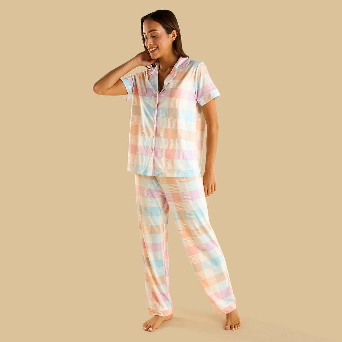 Checked Pyjama Set - Multicolour / XXL