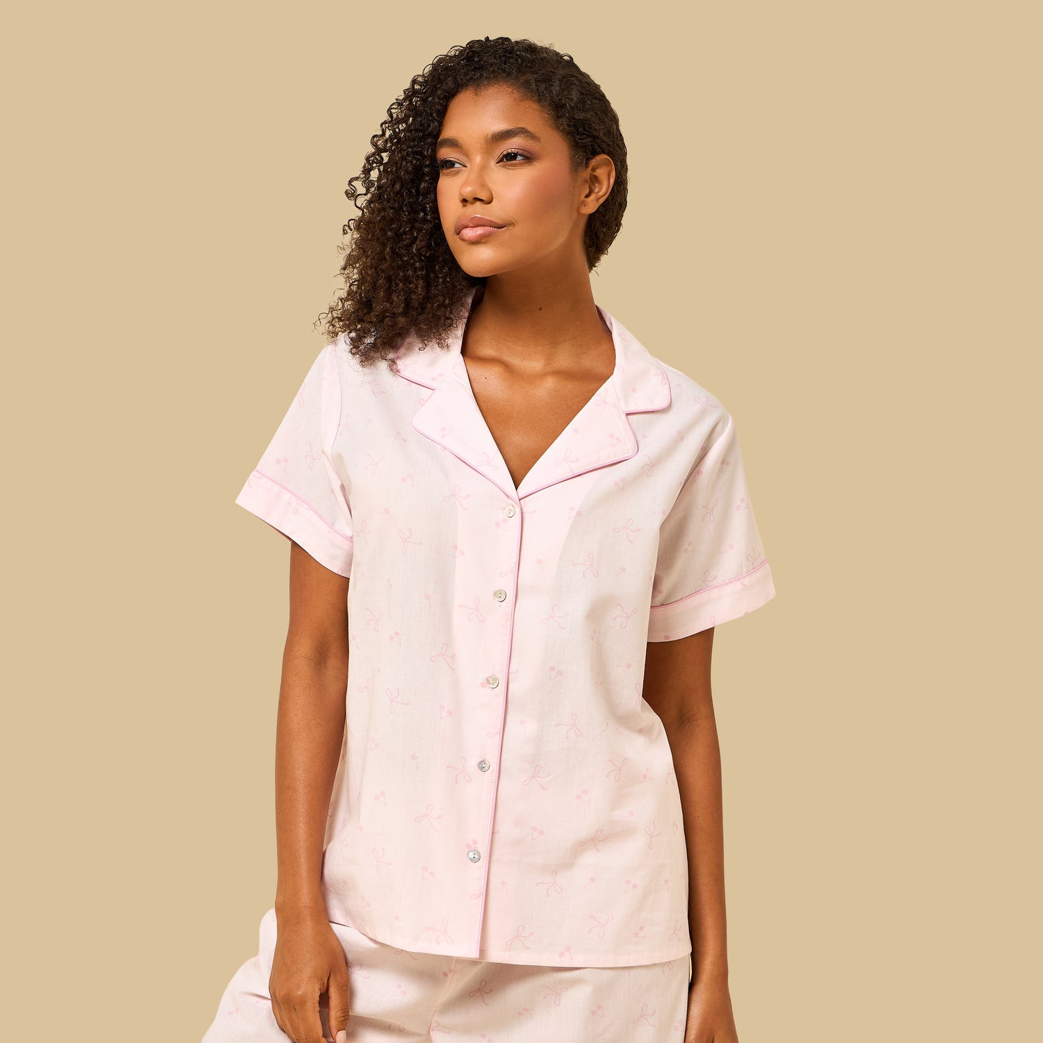 Bow Print Cotton Pyjama Set